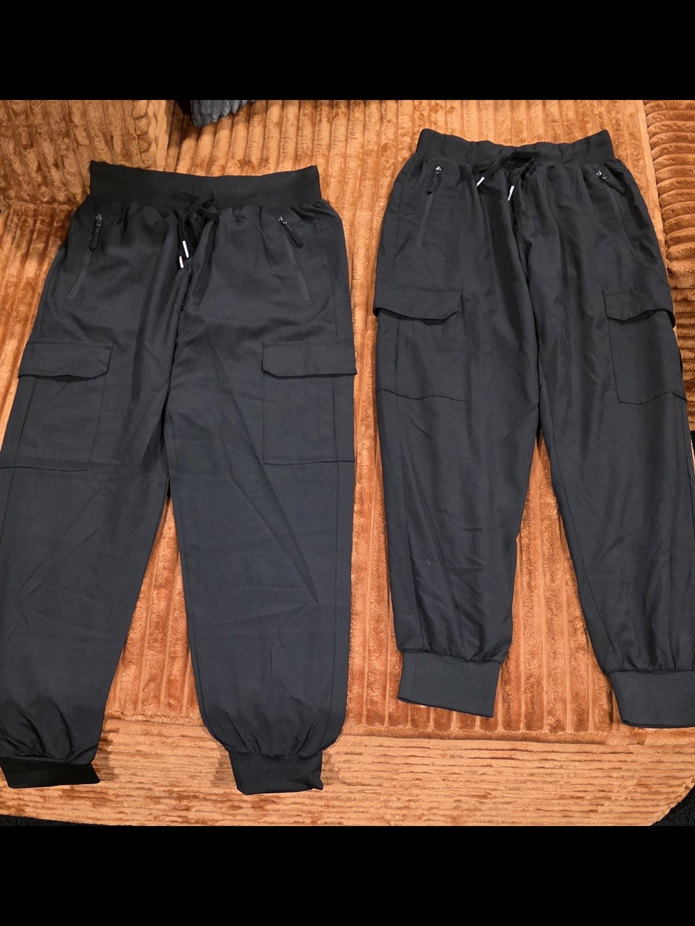 Women's Black Cargo Jogger with Drawstring Waist